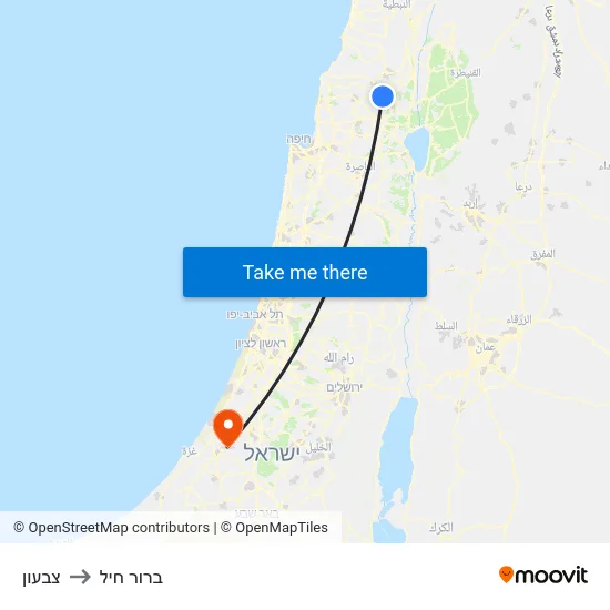 צבעון to ברור חיל map
