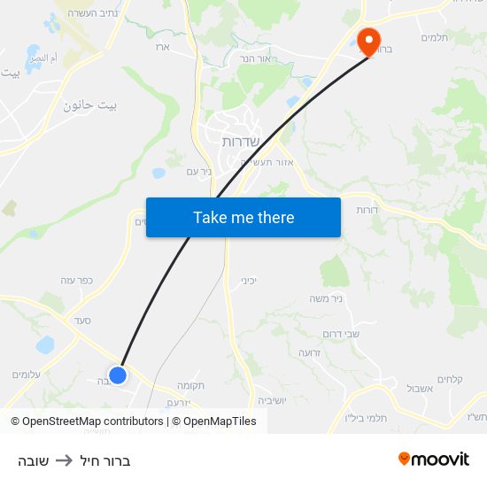 שובה to ברור חיל map