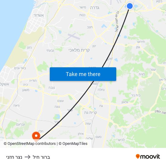 נצר חזני to ברור חיל map