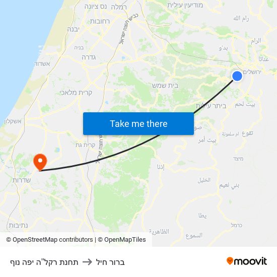 תחנת רקל''ה יפה נוף to ברור חיל map