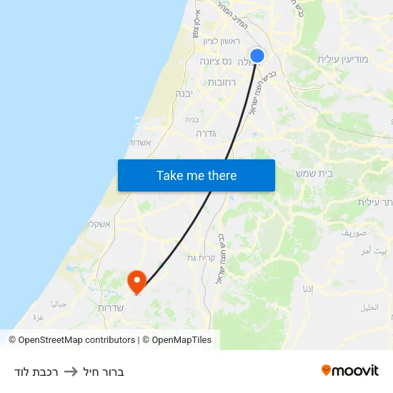 רכבת לוד to ברור חיל map