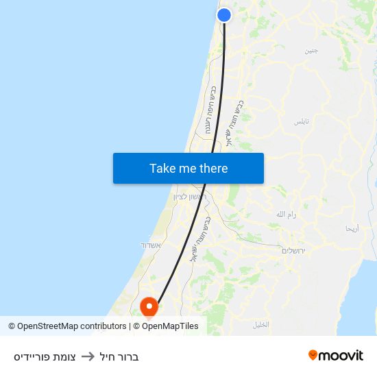 צומת פוריידיס to ברור חיל map