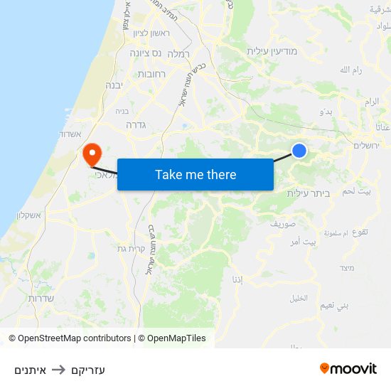 איתנים to עזריקם map