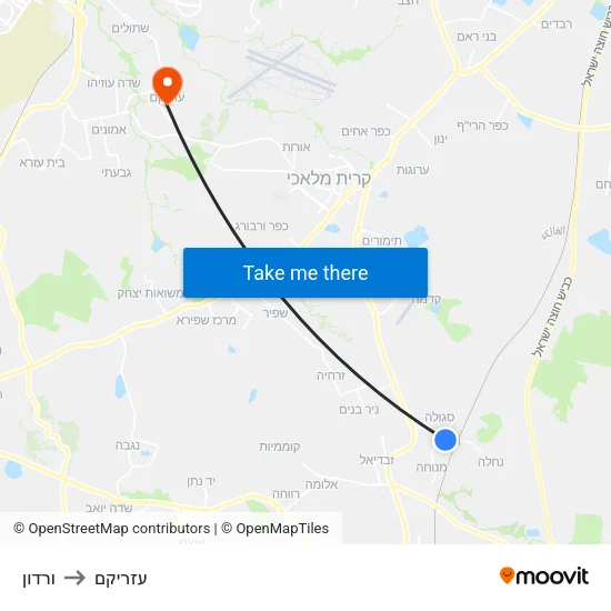 ורדון to עזריקם map