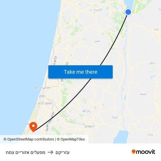 מפעלים אזוריים צמח to עזריקם map