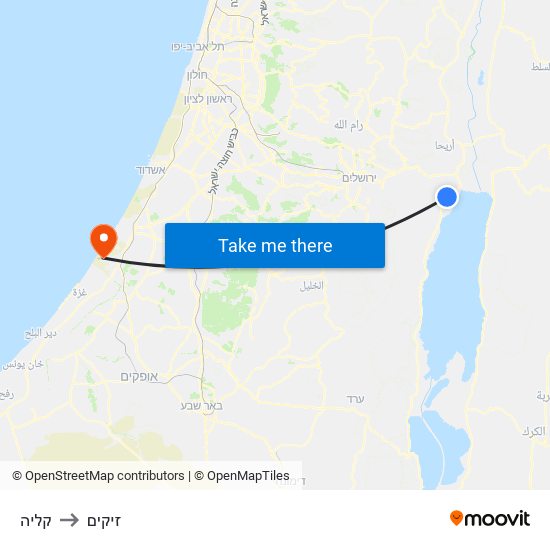 קליה to זיקים map