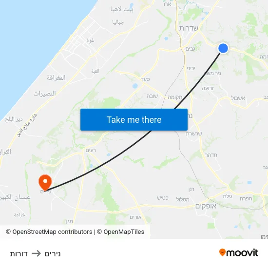 דורות to נירים map