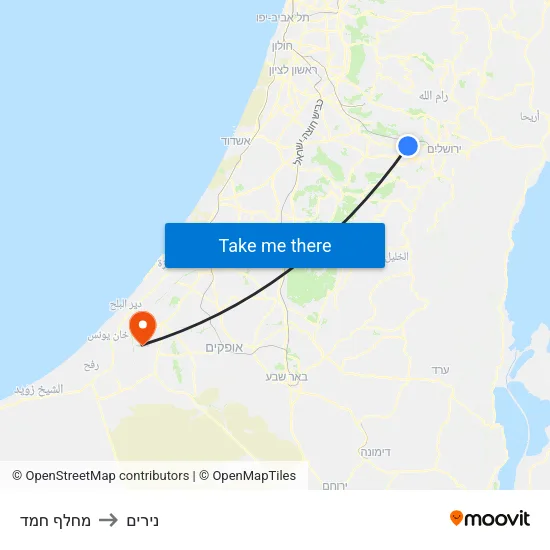מחלף חמד to נירים map
