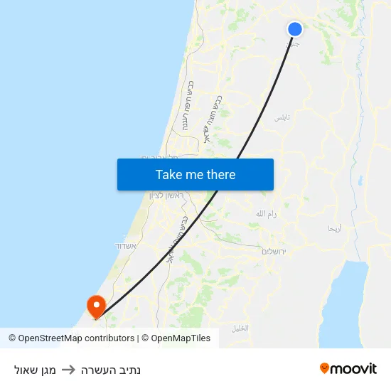 מגן שאול to נתיב העשרה map