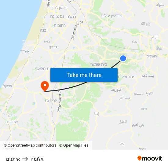 איתנים to אלומה map