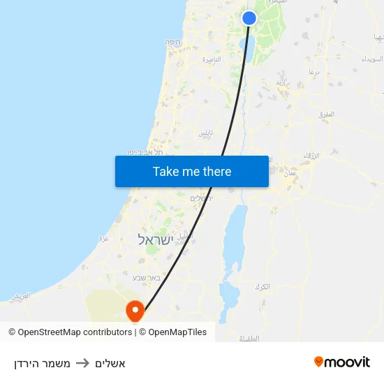 משמר הירדן to אשלים map