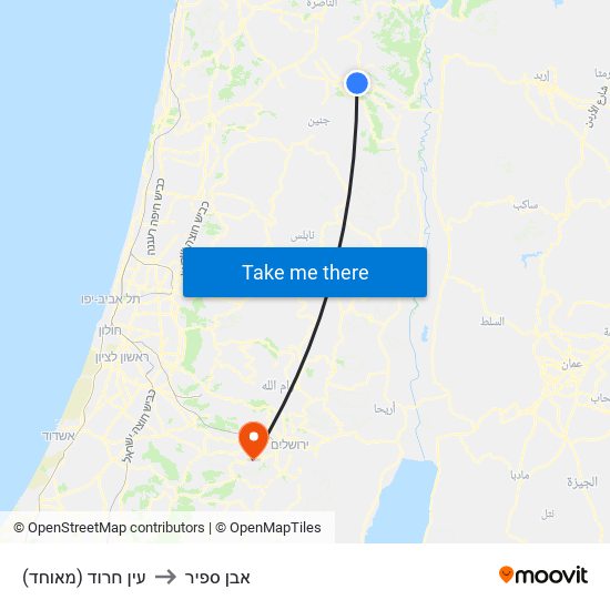 עין חרוד (מאוחד) to אבן ספיר map