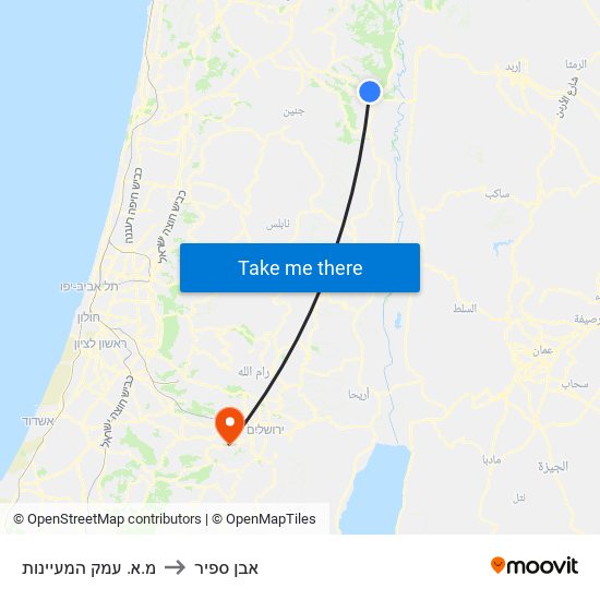 מ.א. עמק המעיינות to אבן ספיר map