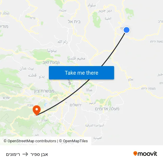 רימונים to אבן ספיר map