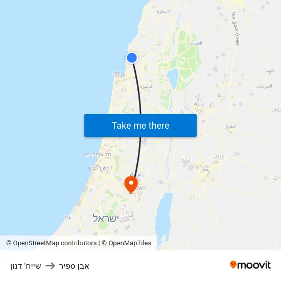 שייח' דנון to אבן ספיר map