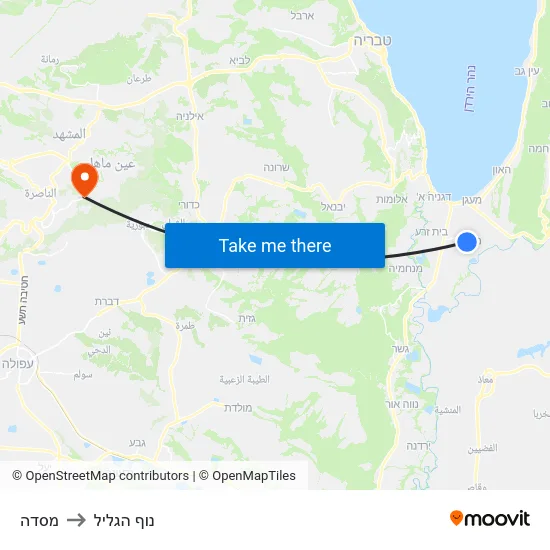 מסדה to נוף הגליל map