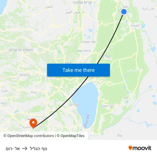 אל -רום to נוף הגליל map