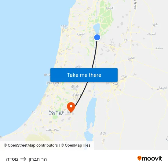 מסדה to הר חברון map