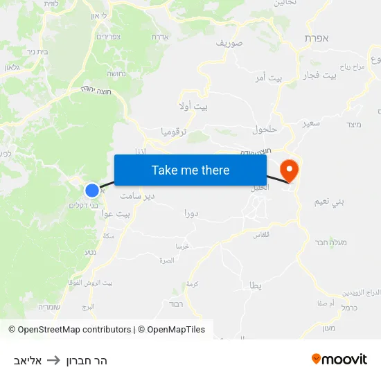 אליאב to הר חברון map