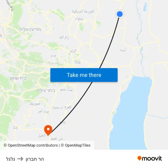 גלגל to הר חברון map