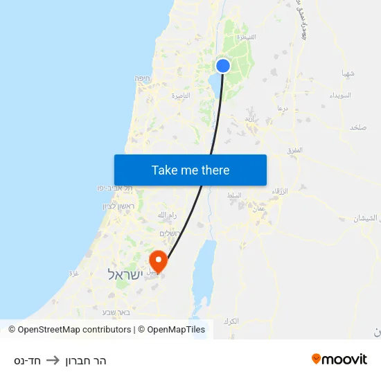 חד-נס to הר חברון map