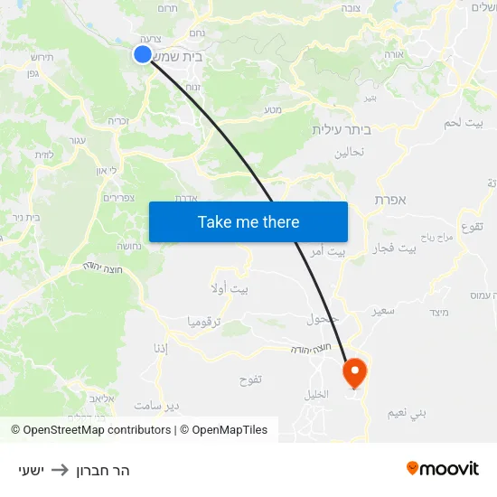 ישעי to הר חברון map