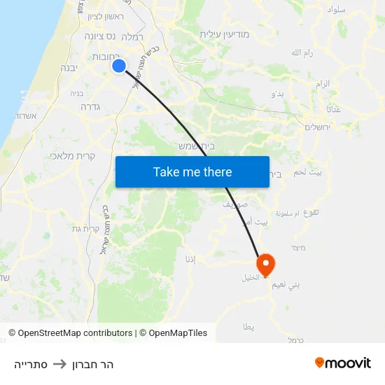 סתרייה to הר חברון map