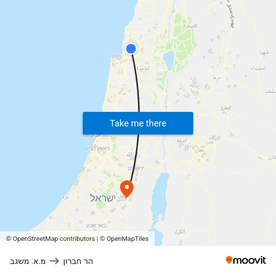 מ.א. משגב to הר חברון map