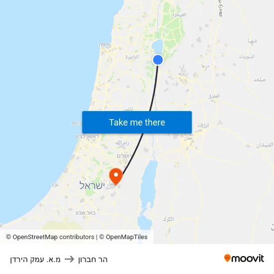 מ.א. עמק הירדן to הר חברון map