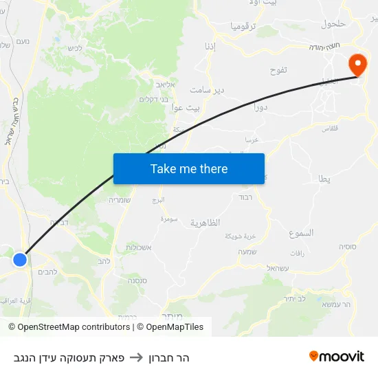 פארק תעסוקה עידן הנגב to הר חברון map