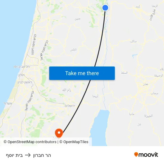 בית יוסף to הר חברון map