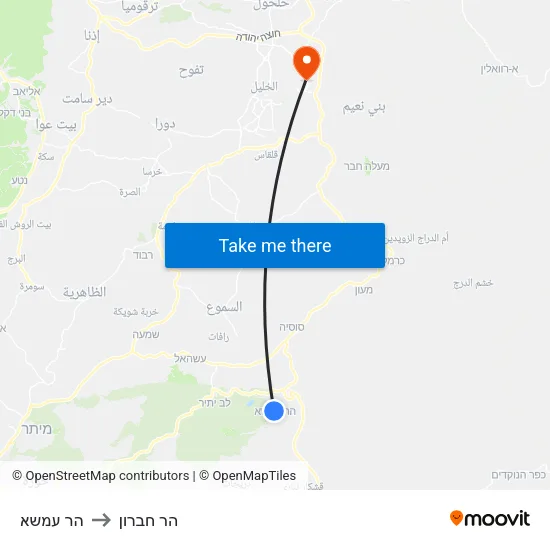 הר עמשא to הר חברון map