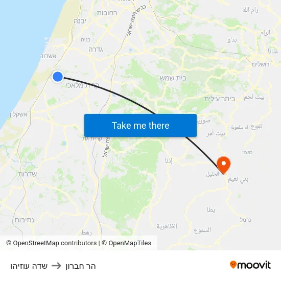 שדה עוזיהו to הר חברון map