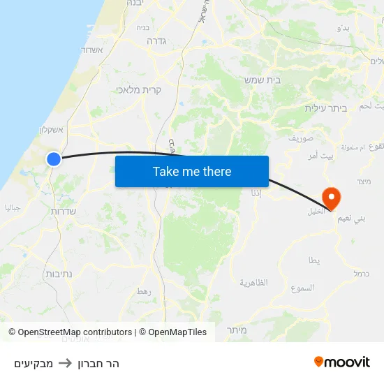 מבקיעים to הר חברון map
