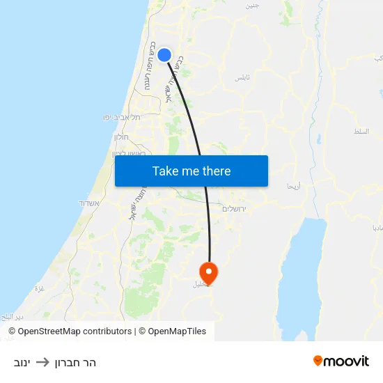 ינוב to הר חברון map