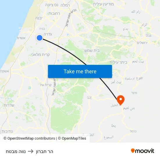 נווה מבטח to הר חברון map