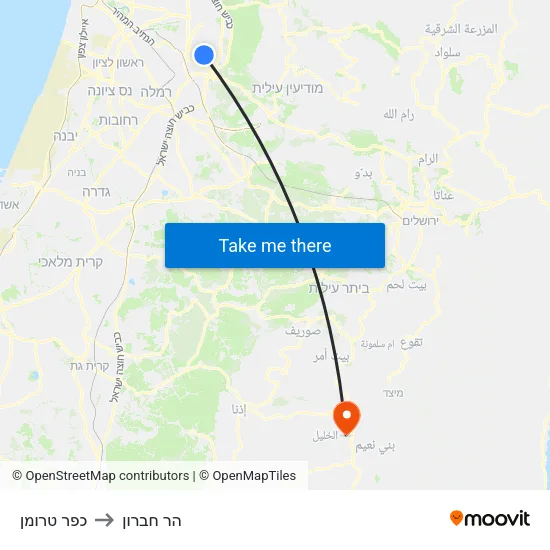 כפר טרומן to הר חברון map