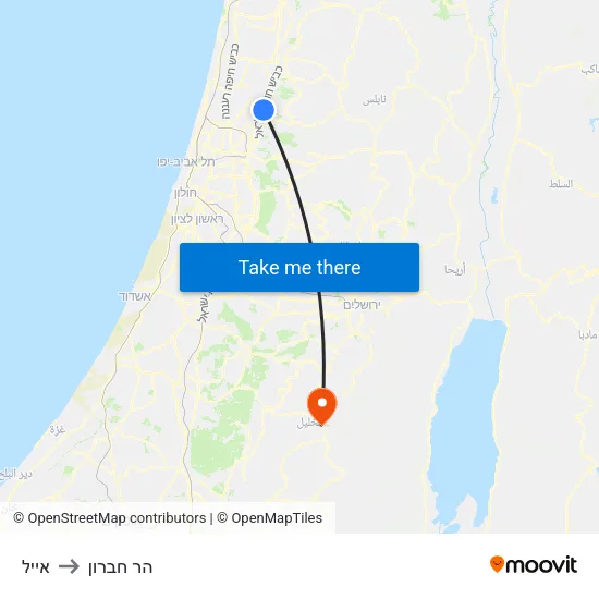 אייל to הר חברון map
