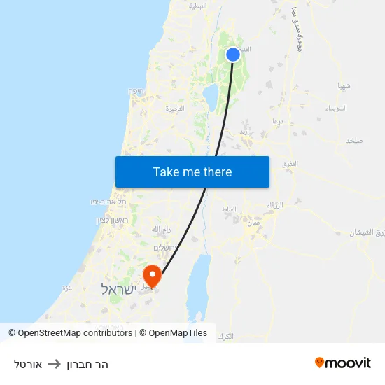 אורטל to הר חברון map
