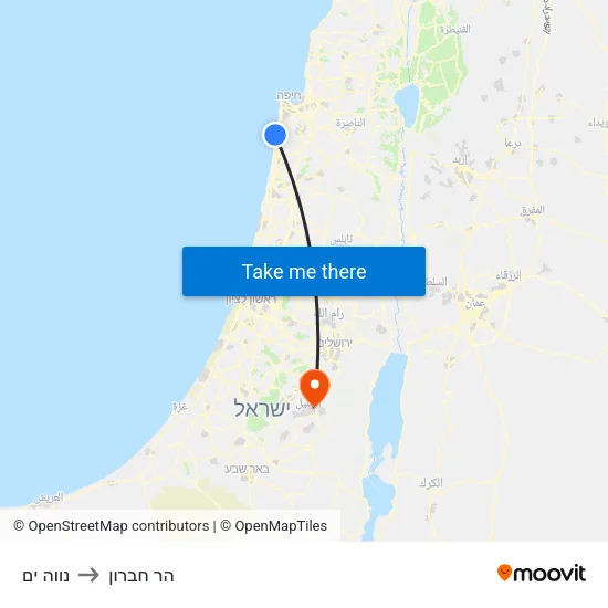 נווה ים to הר חברון map