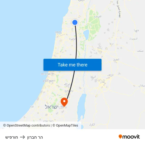 חורפיש to הר חברון map
