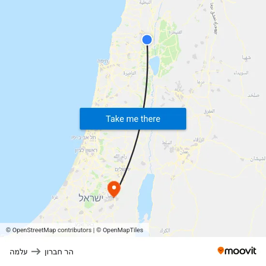 עלמה to הר חברון map