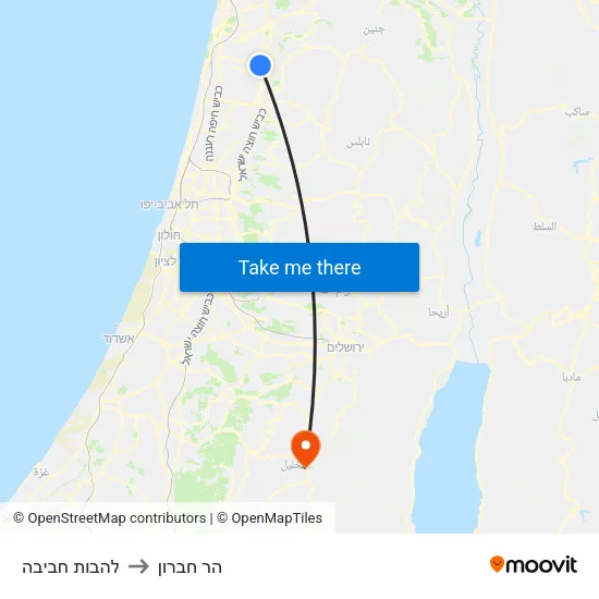 להבות חביבה to הר חברון map