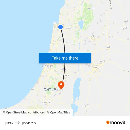 אבטין to הר חברון map