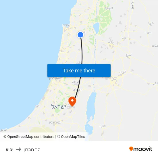 יפיע to הר חברון map