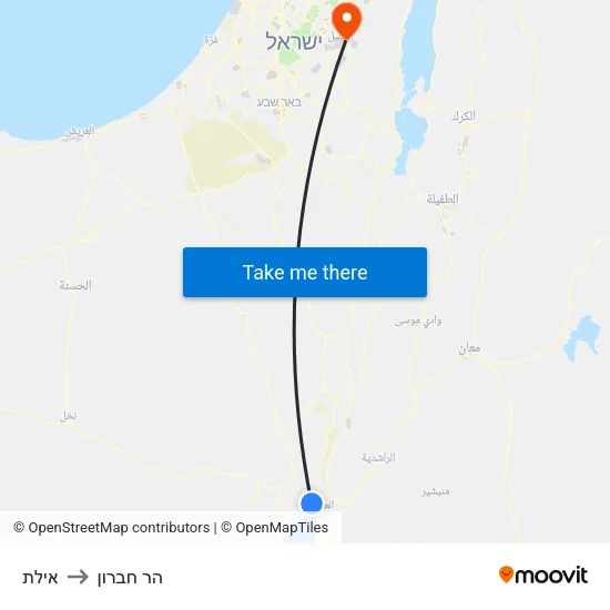 אילת to הר חברון map