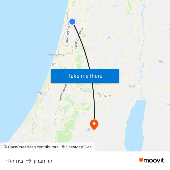 בית הלוי to הר חברון map
