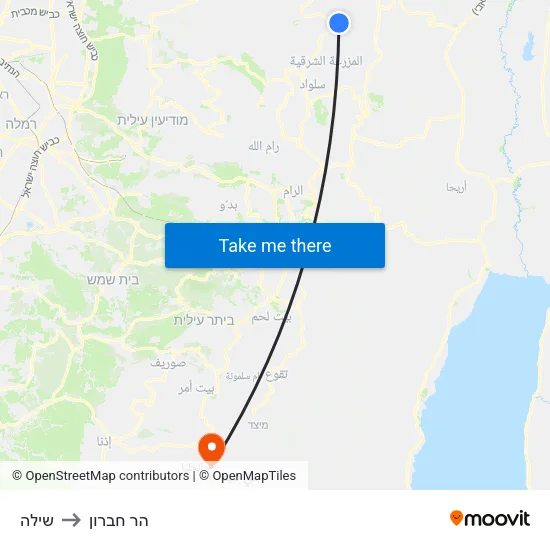 שילה to הר חברון map