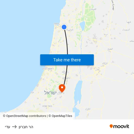עדי to הר חברון map