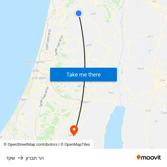 שקד to הר חברון map